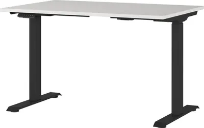 Elektrisch höhenverstellbarer Schreibtisch, 120x120x80 cm, Lichtgrau/Schwarz