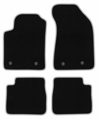 Produktbild von Fußmatten Velours Schwarz/Silber für Lancia Delta III 2008-2014 Set 4-tlg