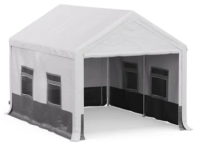 Zdjęcie produktu dla Blumfeldt Party Haven Zelt, Pavillon 3x4 in Weiß/Dunkelgrau, 170 g PE Dach für Stabilität & Winterfestigkeit - hochwertiges Material sorgt für Schutz & Unterstand - einfache Montage & wasserdicht