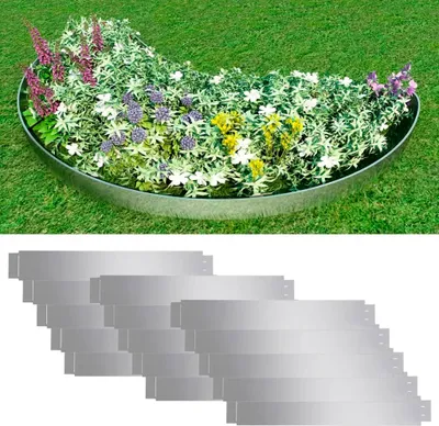 Image de The Living Store Bordure de pelouse flexible Lot de 15 Acier galvanisé 100x14 cm
