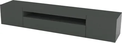 Produktbild von Fernsehschrank Dfirman, Niedriges Sideboard für Wohnzimmer mit 3 Türen, Sockel für TV-Möbel, 100 %  Italy, cm 200x40h37, Anthrazit glänzend