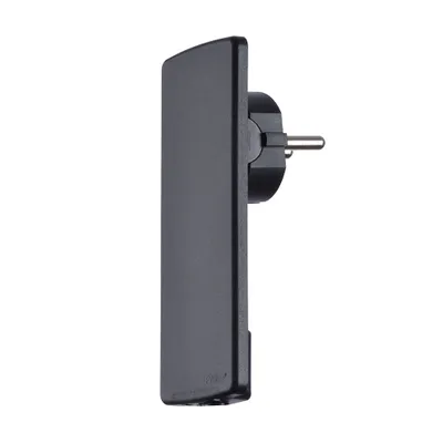 Produktbild von EVOline Plug extraflacher Schukostecker in schwarz mit beweglichem Stecker