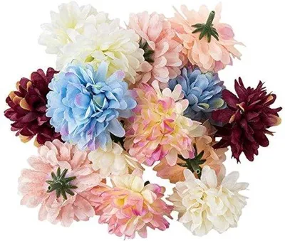 Produktbild von Famanu Kunstblumen Dekorative Blumen - Dahlien Pastell - Durchmesser ca. 4 - 5 cm
