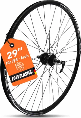 Produktbild von Laufrad Hinterrad 29" MTB schwarz für Schraubkranz 7/8-fach & Scheibenbremse