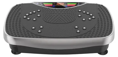 Obrázek produktu pro Vibrační platforma – fitness zařízení – motor 150 W – 99 rychlostí – pro uživatele do 150 kg – dálkové ovládání – tichý provoz – s expandéry – šedá barva
