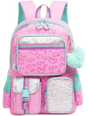 Immagine prodotto di Set di zaino per la scuola, 3 pezzi, rosa, con astuccio e borsa per il pranzo, per bambine