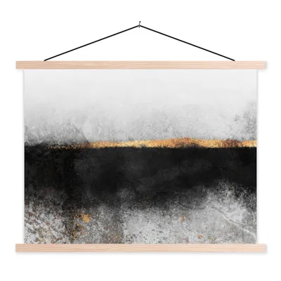 Produktbild von MuchoWow® Textilposter Gold - Abstrakt - Luxus 40x30 cm mit holzfarbenen Rahmen - Bilder