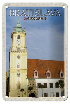 Produktbild von Blechschild Reise 12x18cm Bratislava Slowakei Altes Rathaus Schild