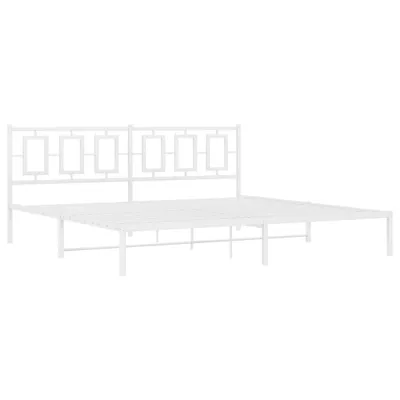 Obrázek produktu pro Kovový rám postele s čelem bílý 193 x 203 cm