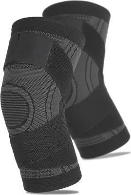 Produktbild von 1 Paar Kniebandage, Stützschutz, Knieschoner, Kniescheibe für Laufen, Basketball, Volleyball, L, Schwarz