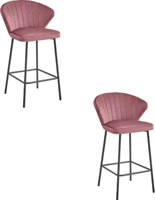 Image de Tabouret Valora GATTA Rose x2 | Deux tabourets rose foncé pour un intérieur raffiné