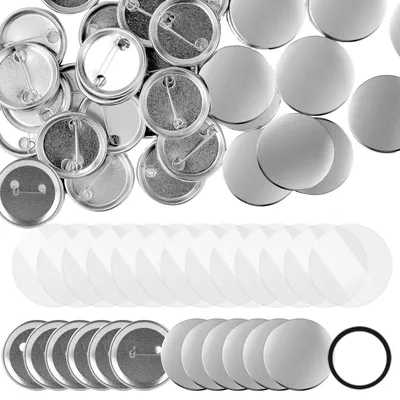 200er-Set leere Button-Badge-Teile, 40 mm, Metall, DIY