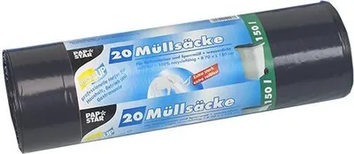 Immagine prodotto di PAPSTAR 12443 PAPSTAR Fodere per bidoni LDPE, 150 litri, nero