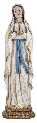 Madonna von Lourdes Figur, Kunstharz, handbemalt, 31 cm