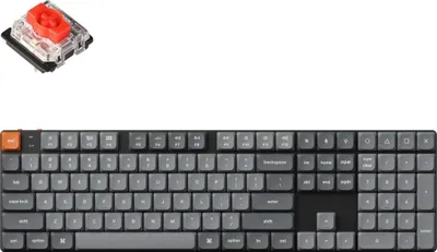 Produktbild von Keychron K5 Max, Volle Größe (100%), Verkabelt & Kabellos, USB + RF Wireless + Bluetooth, Mechanischer Switch, RGB-LED, Schwarz, Grau