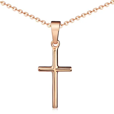 Produktbild von MATERIA by Matthias Wagner Kreuz Anhänger Rosegold für Damen KA-305-Rosegold