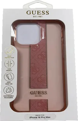 Image de Guess iPhone 16 Pro Coque arrière - IML 4G Stripe - Rose