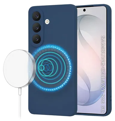Zdjęcie produktu dla Techsuit SoftFlex MagSafe silikonowe etui do Samsung Galaxy S26 - granatowe