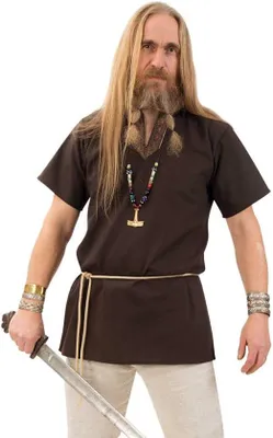 Produktbild von Tunika edel braun Mittelalter-Kostüm Herren-Outfit Faschings-Hemd (L)