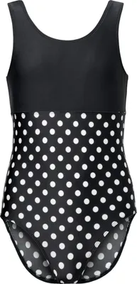 Produktbild von Teenager Mädchen Badeanzug einteilig UV Schutz 50 MS10-445 (Schwarz/Dots, 104)