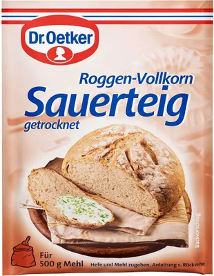 Produktbild von Dr. Oetker Roggen Vollkorn Sauerteig getrocknet Backmischung 15g