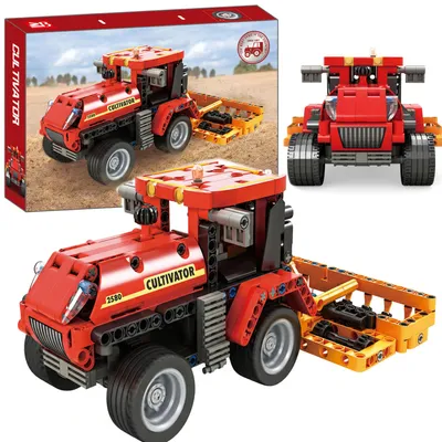 Produktbild von Lebula Baukasten, 485 Teile, Traktor mit Kultivator