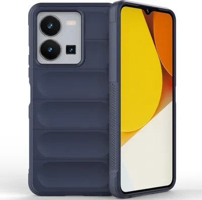 Produktbild von VIVO Y35 4G Hülle, Weich TPU Silikon Stossfest Anti-rutsch Schutzhülle für VIVO Y35 4G Dunkelblau
