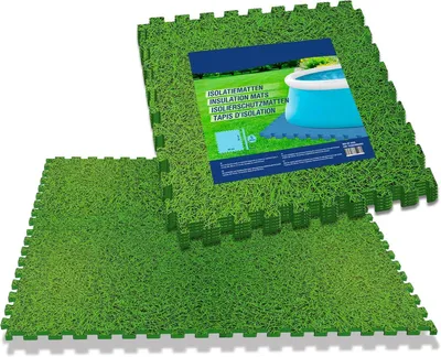 Produktbild von Poolbodenplatten 60 x 60 cm, 5 Stück, Grasdruck, Isolierung, für Pool