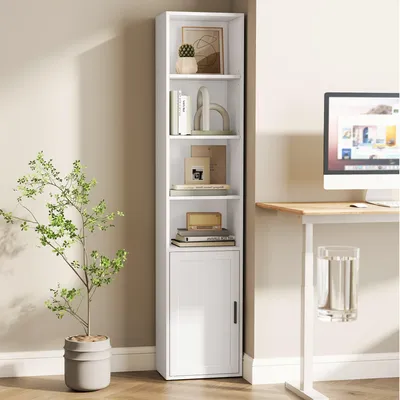 Produktbild von Bücherregal mit 6 Ebenen | Wolke weiß | 31,8x24x175cm