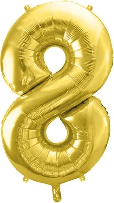 Immagine prodotto di Palloncino in foil numero "8", 72 cm, oro chiaro