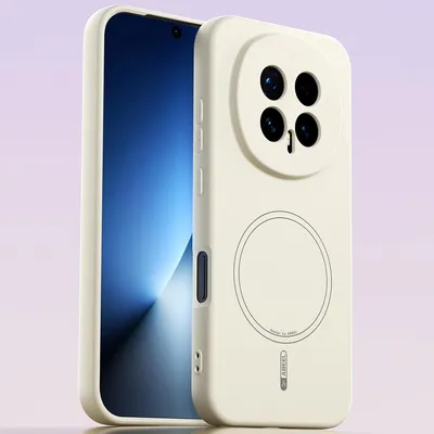 Obrázek produktu pro Magnetické pouzdro pro Honor Magic8, kompatibilní s MagSafe, tekutý silikon, nárazuvzdorné a odolné proti poškrábání Béžová
