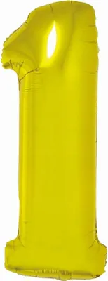 Produktbild von #BFC37 Smart Folienballon, Zahl 1, Gold, 76 cm
