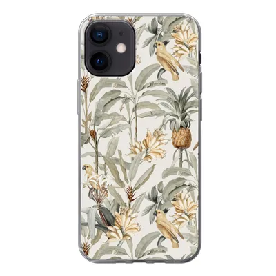 Produktbild von MuchoWow® Handyhülle Schutzhülle Hülle für iPhone 12 Blume - Ananas - Tropisch Silikon Softcase Handy Hülle - Schutzhülle