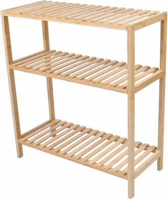 Obrázek produktu pro Bambusový regál, 3 police, 60 x 26 x 66 cm