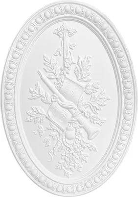Produktbild von Wandrelief | vorgrundiertes schlagfestes Polyurethane | Bild | Barock | Verzierung | weiß | Polyurethan| Hexim Perfect | 500 x 350 mm | K4094