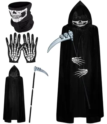 Immagine prodotto di Costume da Mietitore per Halloween, completo di maschera e guanti