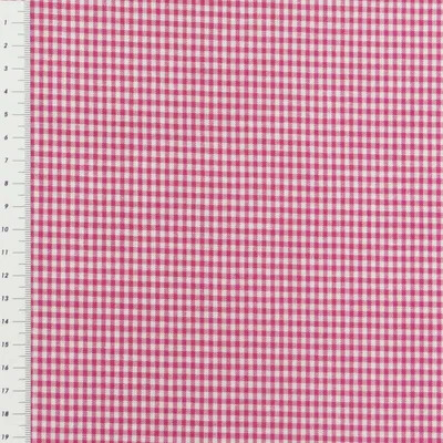 Produktbild von Baumwollstoff Meterware kariert weiß pink 2mm