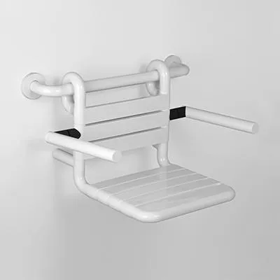 Obrázok produktu pre pba 01 Sedadlo do sprchy, 380x485x415mm, s háčikom, sklopné opierky rúk, nylon