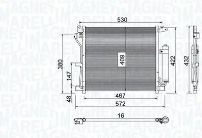Produktbild von MAGNETI MARELLI 350203799000 Kondensator Klimaanlage Klimakondensator für NISSAN JUKE (F15) +Trockner