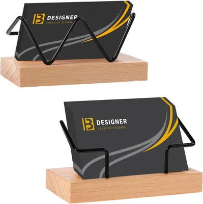Produktbild von Holz Visitenkartenständer, Schwarzer Rahmen, Tischkartenhalter, 1 Stück, für Zuhause und Büro