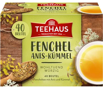 Obrázek produktu pro Teehaus fenykl anýz kmín kořeněná bylinná čajová směs 40 sáčků 80g