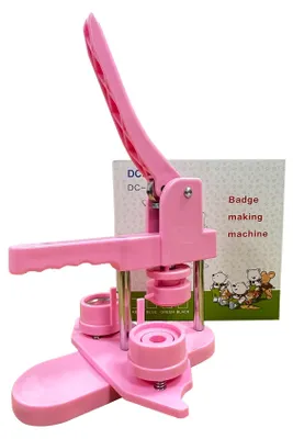 Buttonmaschine 32 mm, rosa, mit 100 Zubehörteilen und Kreisschneider