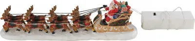 Produktbild von VBS Miniatur Santaschlitten mit 8 Rentieren, mit LED Beleuchtung, batteriebetrieben