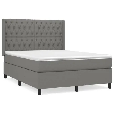 Produktbild von Boxspringbett mit Matratze Dunkelgrau 140x200 cm Stoff