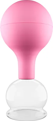 Produktbild von Pulox Schröpfglas aus Echtglas inkl. Saugball - 4,0 cm in Pink