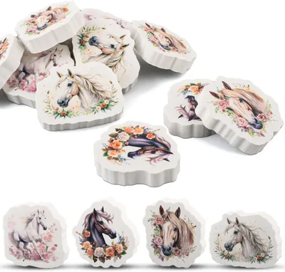 Productafbeelding van 12 stuks paardengummen, 4-5 cm, paardengum, pony, gum, kinderen, verjaardag, cadeautje voor scholen, kinderverjaardag, paardendecoratie, meisjes