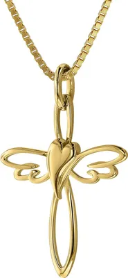 Produktbild von trendor 39573 Kreuz-Anhänger 333 Gold mit goldplattierter Silberkette, 45 cm