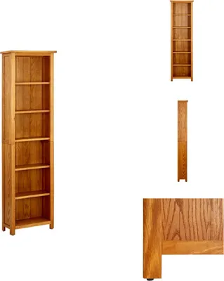 Produktbild von vidaXL Bücherregal 6 Fächer 52x22x180 cm Massivholz Eiche -  Bücherregale & Bücherschränke
