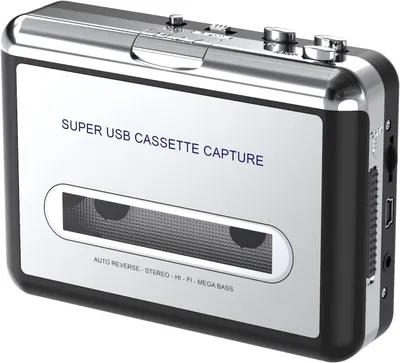 Productafbeelding van Cassettespeler met hoofdtelefoon, converteert audio-cassettes naar MP3