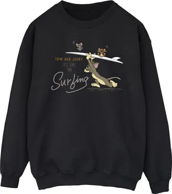 Produktbild von Tom And Jerry - "It's Time For Surfing" Sweatshirt für Herren BI47090 (XL) (Schwarz)